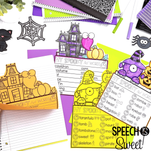 halloween vocabulary word lists for articulation, language, and fluency